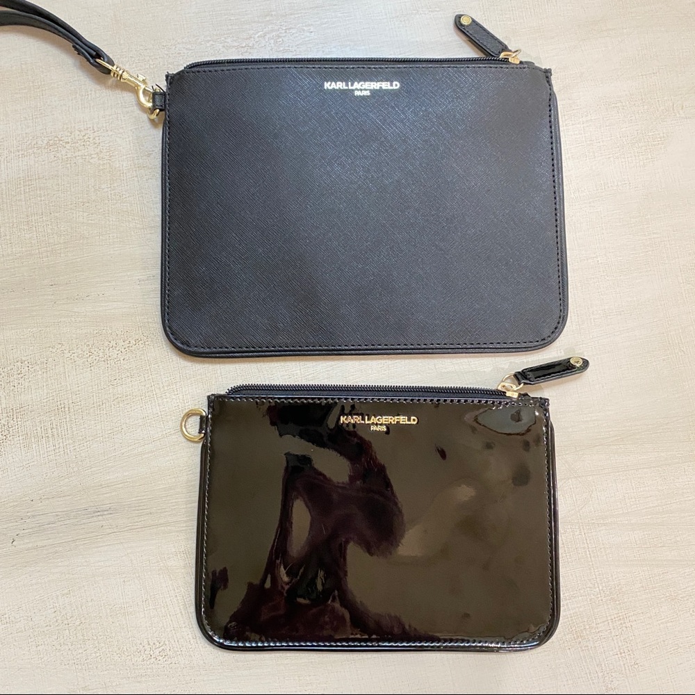 Karl Lagerfeld Paris Designer Wristlet Bag set.